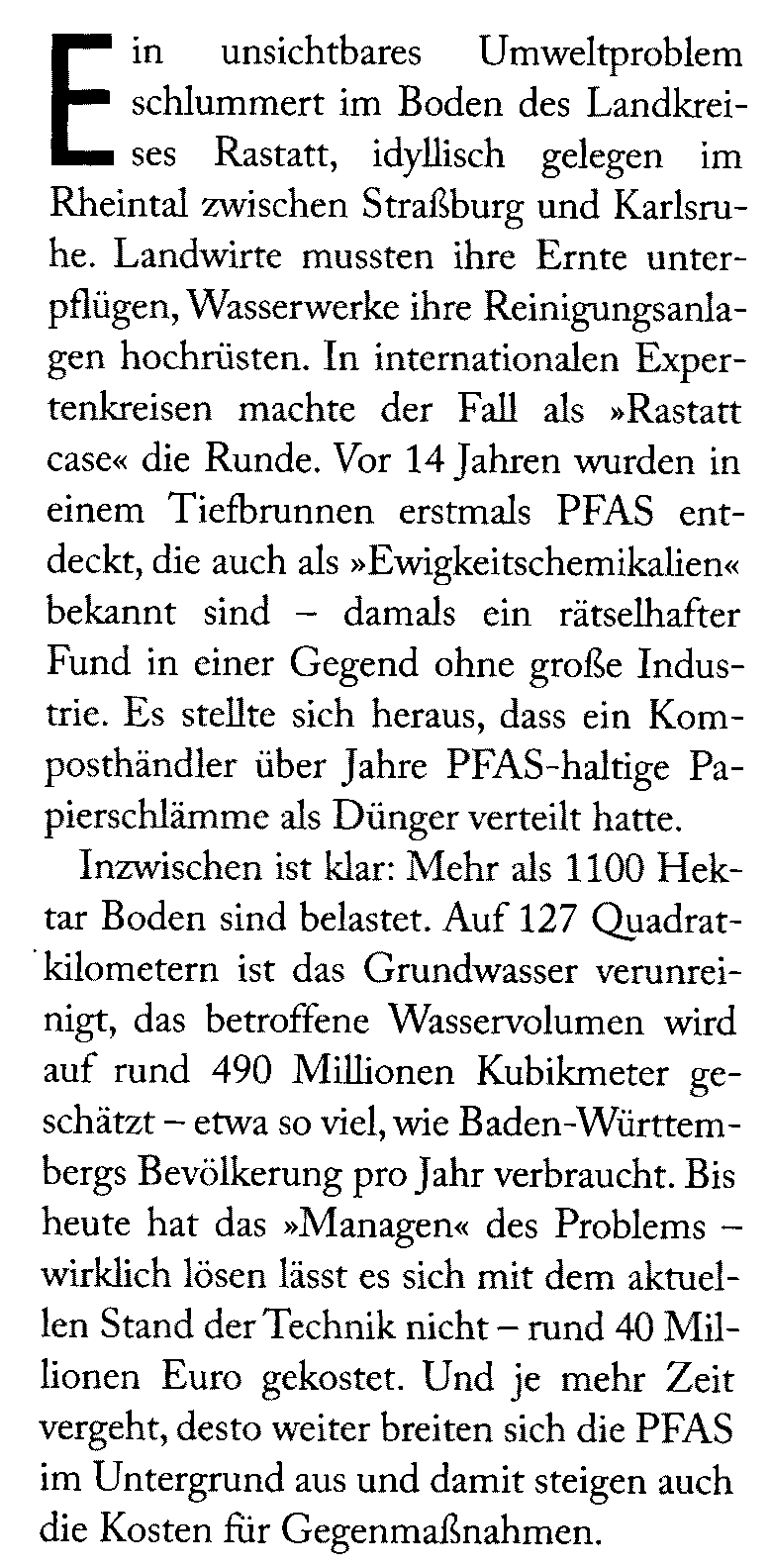 Beitrag aus Publik-Forum: PFC-belasteter Papierschlamm als D&uuml;nger